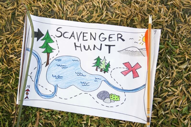 IMG: drawing of a scavenger hunt map