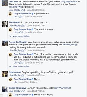 IMG: screenshot of Gary Vaynerchuck facebook page