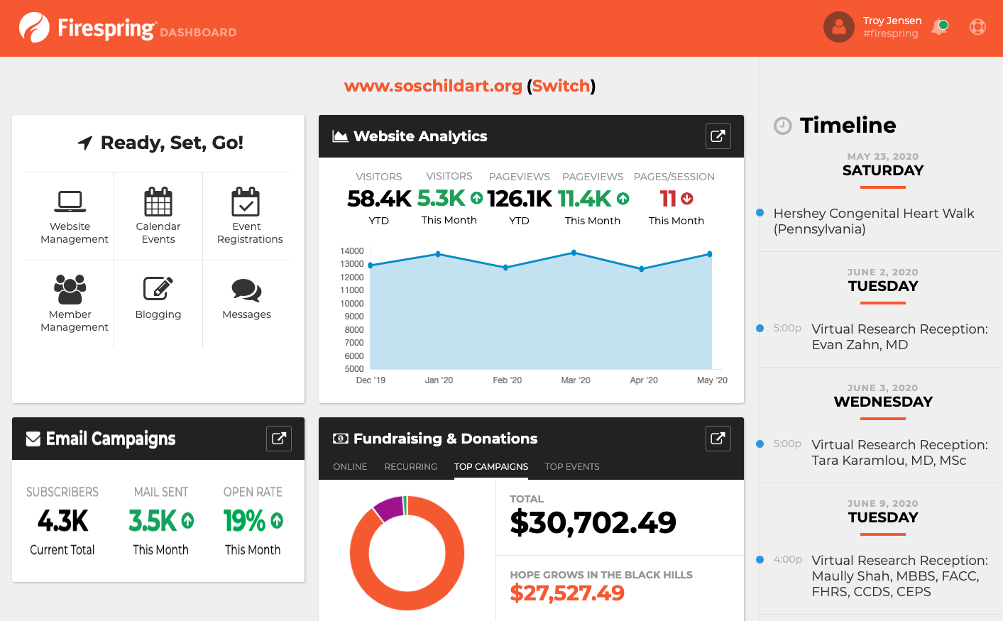 mission management dashboard screenshot