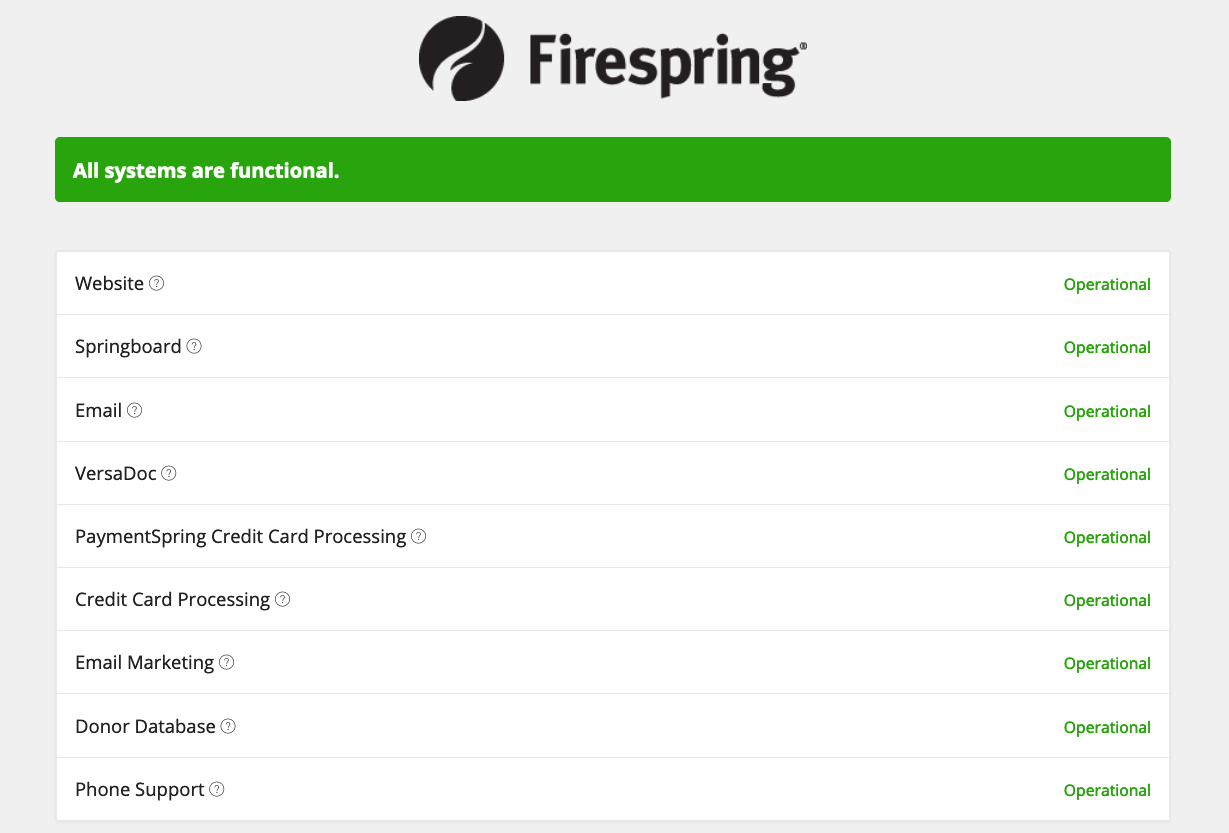 web development app firespring status