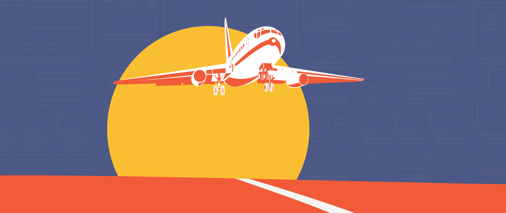 airplane landing illustration