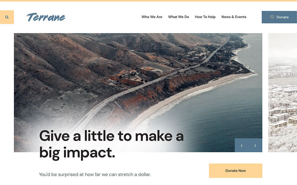 terrane nonprofit website design