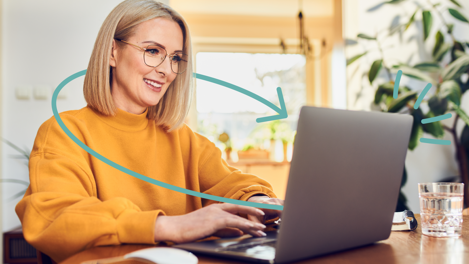 A happy woman smiling at her nonprofit website design