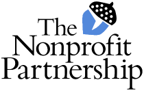 The Nonprofit Partnership Erie (YourNPP) Word and acorn logo in black and blue